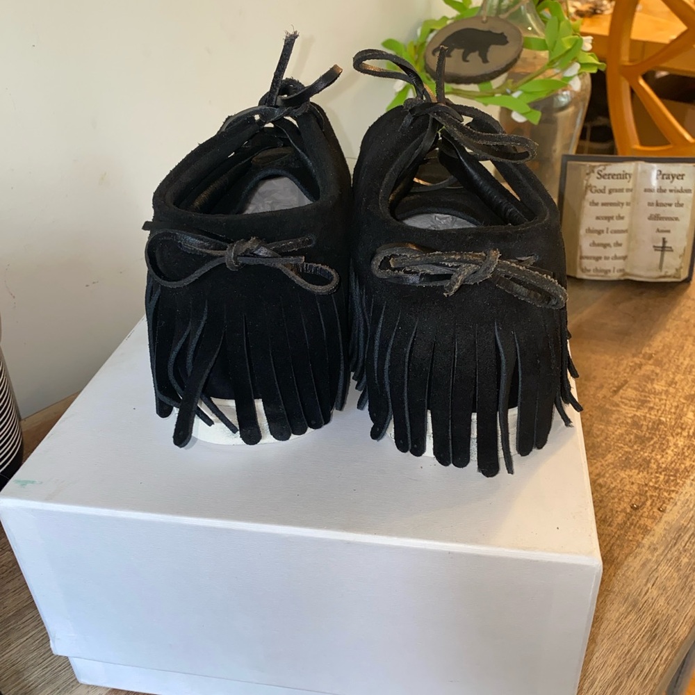 NWB!! Foundation Footwear Native Black High-Top Fringe Moccasin Sneakers Size 11 - Picture 8 of 14